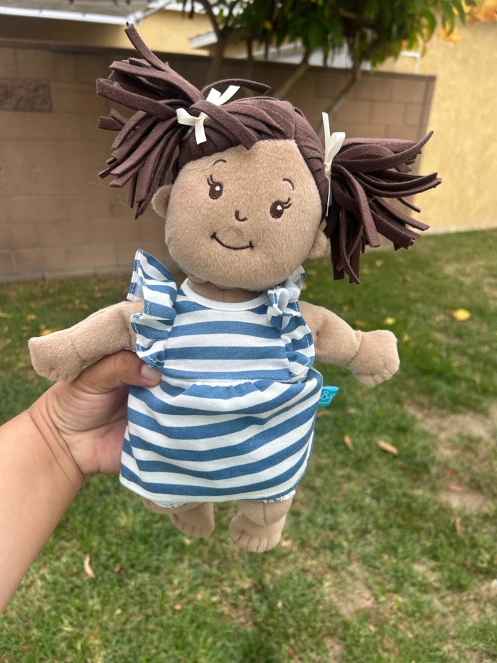 Love Stella  Brown-Haired Doll in Blue & White Striped Dress